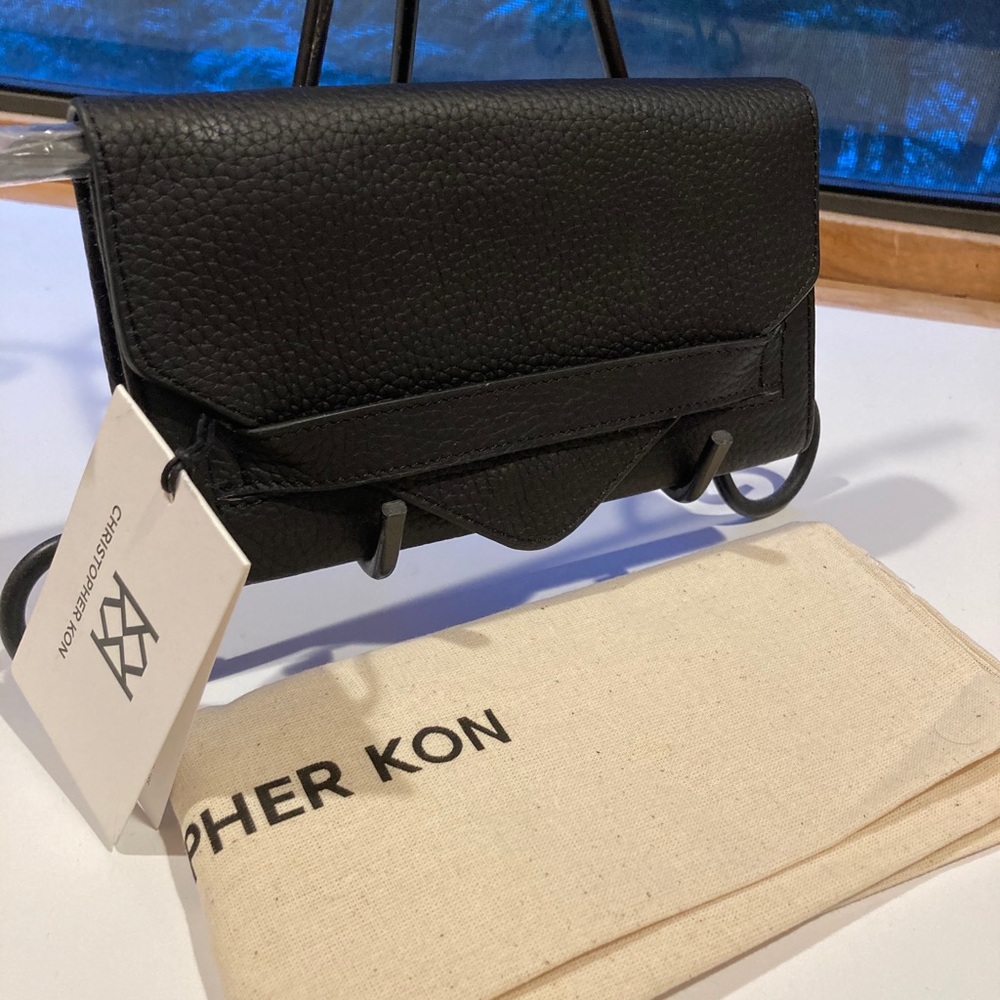 Christopher Kon black leather envelope wallet